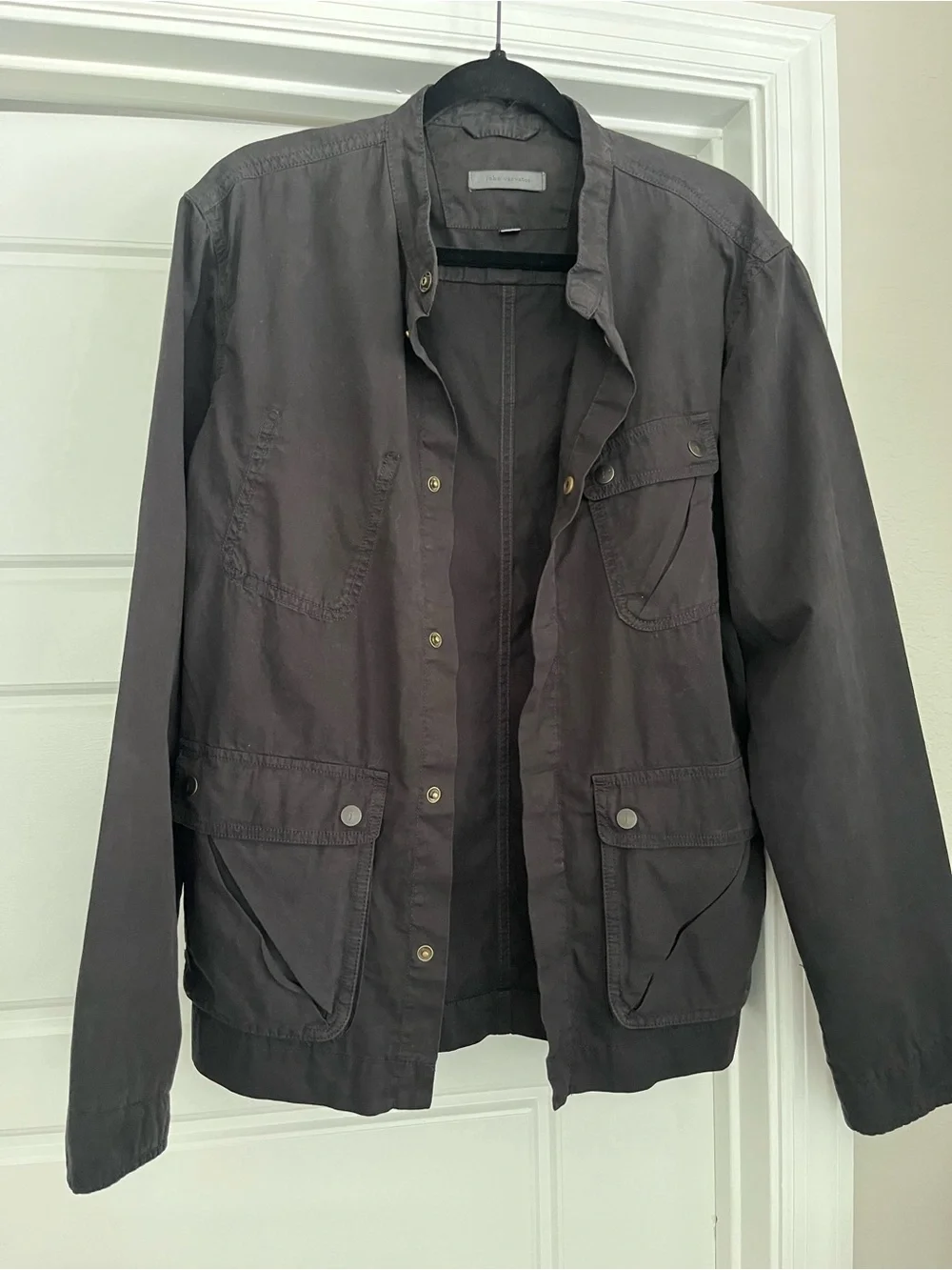 John Varvatos Collection Men's DOM M65 Military Inspired Field Jacket Black 52